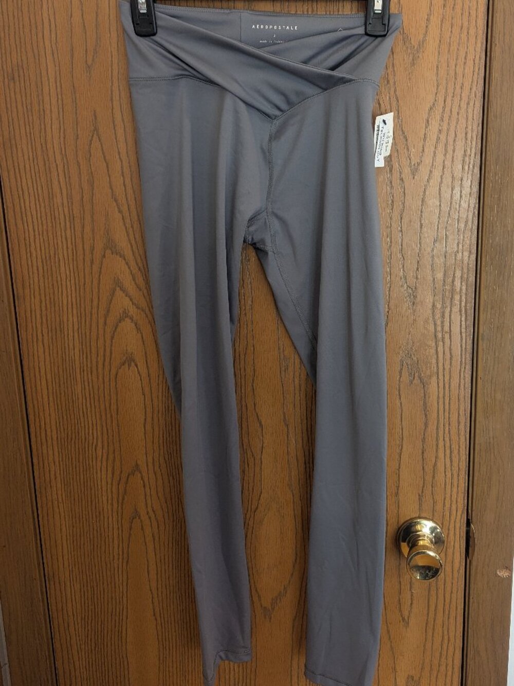 NWT Aeropostal Flex Crossover High Rise Leggings Gray Moisture Wicking-Women's S